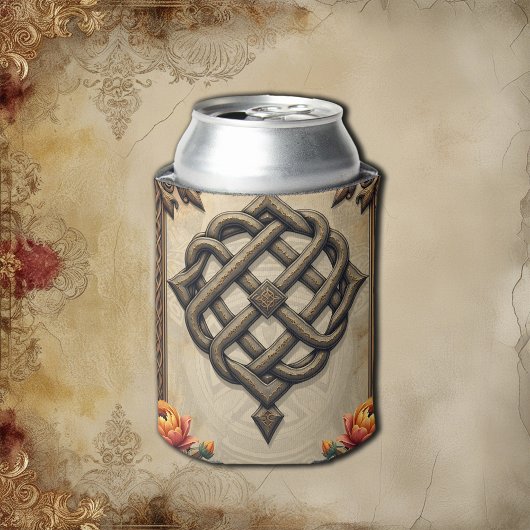 Celtic art and floral splendor in warm tones.  缶クーラー