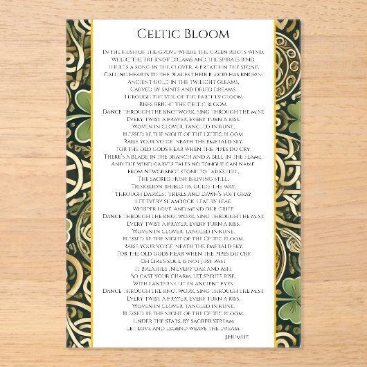 Celtic Bloom アクリル招待状 (正面)