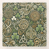 Celtic Bloom ガラスコースター (正面)
