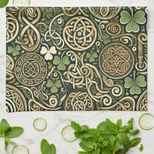 Celtic Bloom キッチンタオル (折り畳み)