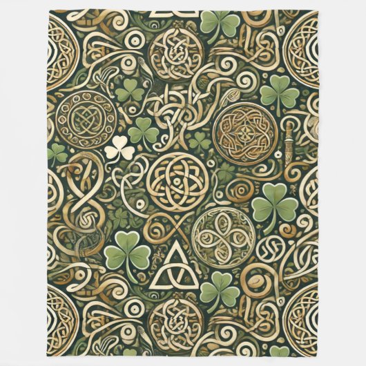 Celtic Bloom フリースブランケット (正面)