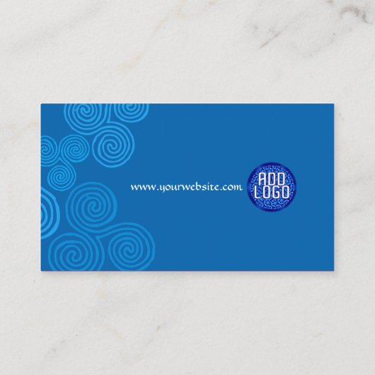 Celtic Blue Curl Swirl w – ロゴ名刺 名刺 (裏面)
