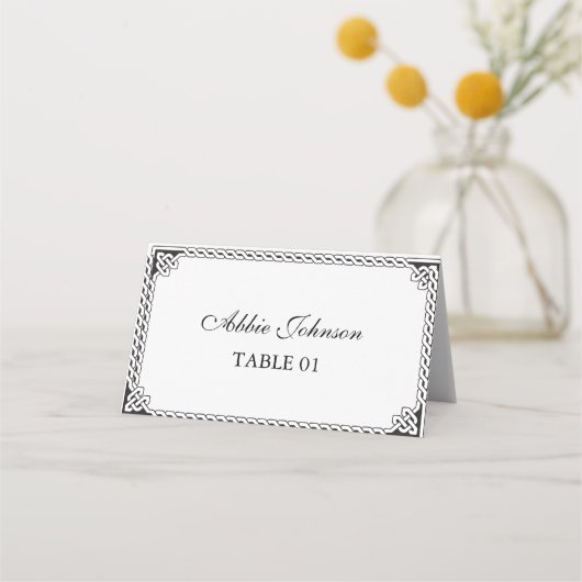 Celtic Border Frame Wedding Place Card プレイスカード (正面)