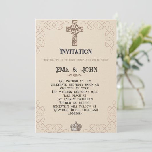 Celtic Christian Wedding Invitation 招待状 (スタンド正面)