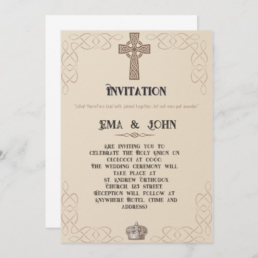 Celtic Christian Wedding Invitation 招待状 (正面/裏面)