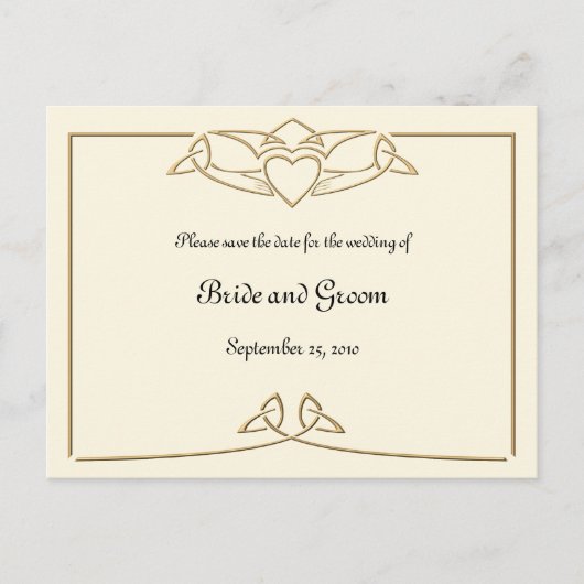 Celtic Claddagh日付はがきを保存 案内ポストカード (正面)