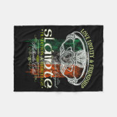Celtic Claddagh Slainte Nge Irish Flag St. Patrick フリースブランケット (正面(横))