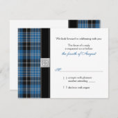 Celtic Clarkタータンチェック結婚式RSVP返信 出欠カード (正面/裏面)