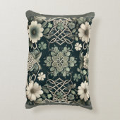 Celtic Clover Floral Charm アクセントクッション (裏面(縦))