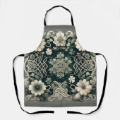 Celtic Clover Floral Charm エプロン (正面)