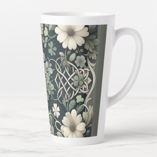 Celtic Clover Floral Charm カフェラテマグ (右)