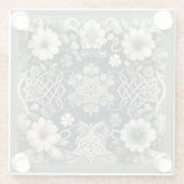 Celtic Clover Floral Charm ガラスコースター (裏面)