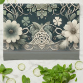 Celtic Clover Floral Charm キッチンタオル (折り畳み)