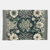 Celtic Clover Floral Charm キッチンタオル (横)