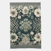 Celtic Clover Floral Charm キッチンタオル (縦)