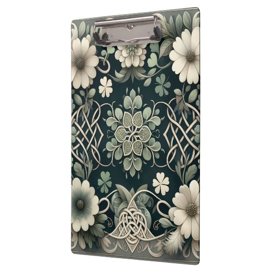 Celtic Clover Floral Charm クリップボード (左)