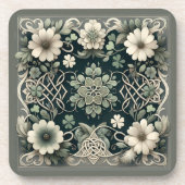 Celtic Clover Floral Charm コースター (正面)