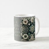 Celtic Clover Floral Charm コーヒーマグカップ (正面右)
