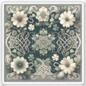 Celtic Clover Floral Charm シール (正面)