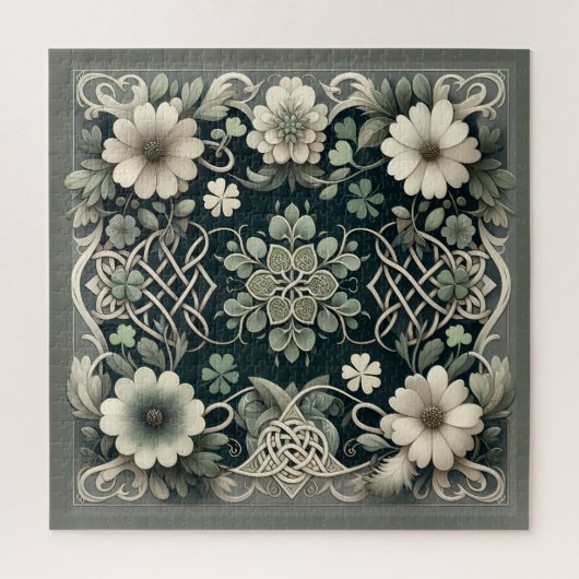 Celtic Clover Floral Charm ジグソーパズル (縦)