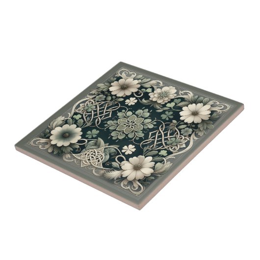 Celtic Clover Floral Charm タイル (側面)