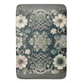 Celtic Clover Floral Charm バスマット (正面縦)