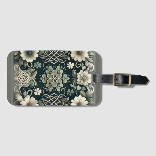 Celtic Clover Floral Charm ラゲッジタグ (正面横)