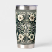 Celtic Clover Floral Charm 保温保冷タンブラー (左面)