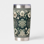 Celtic Clover Floral Charm 保温保冷タンブラー (背面)