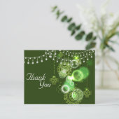 Celtic Clovers緑と白のアイリッシュありがとう ポストカード (スタンド正面)