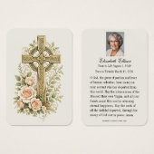 Celtic Cross Catholic Funeral Prayer Memorial (正面&裏面)