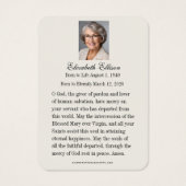 Celtic Cross Catholic Funeral Prayer Memorial (裏面)