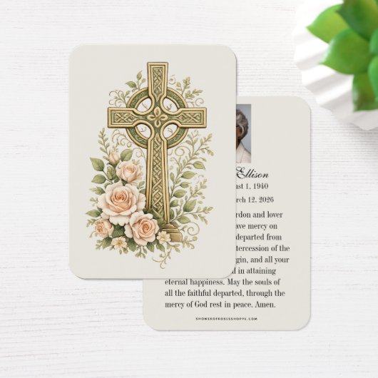 Celtic Cross Catholic Funeral Prayer Memorial (デスク)
