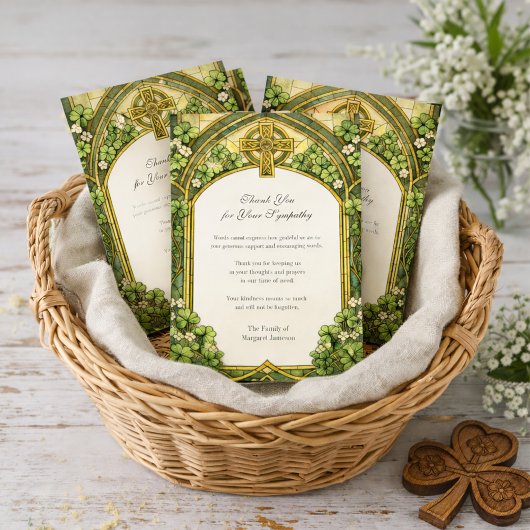 Celtic Cross Funeral Sympathy Thank You サンキューカード