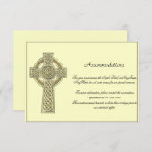 Celtic Cross in金ゴールドMythicアイボリー結婚のインサート エンクロージャーカード (正面/裏面)