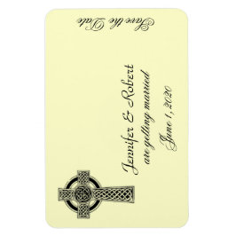 Celtic Cross in Blackアイボリー日付の保存 マグネット