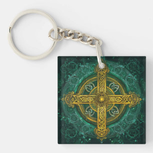 Celtic Cross Logo #6 Digital Art キーホルダー