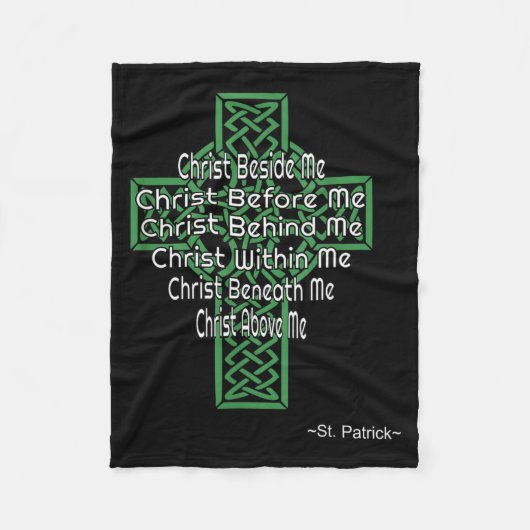 Celtic Cross Shirt St Patrick's Prayer Christian フリースブランケット (正面)
