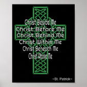 Celtic Cross Shirt St Patrick's Prayer Christian  ポスター (正面)
