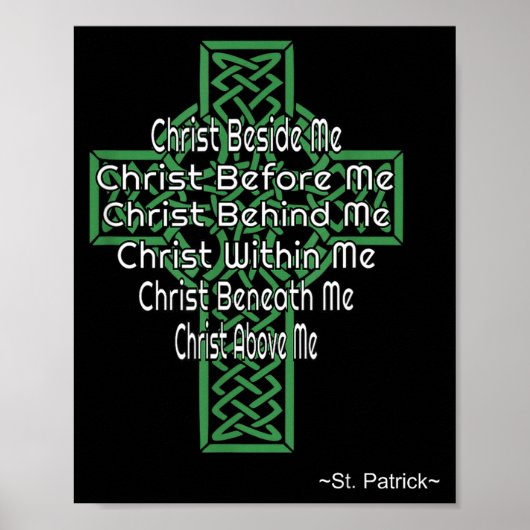 Celtic Cross Shirt St Patrick's Prayer Christian  ポスター (正面)