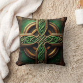 Celtic Cross Throw Pillow クッション (ブランケット)