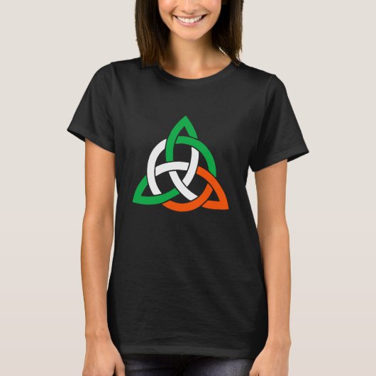 Celtic Cross Trinity Knot Triquetra Irish Flag Poc Tシャツ (正面)