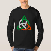 Celtic Cross Trinity Knot Triquetra Irish Flag Poc Tシャツ (正面)
