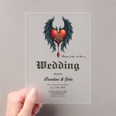 Celtic elegance with a heart and wings.  アクリル招待状 (インサイチュ (ポータブル))