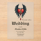 Celtic elegance with a heart and wings.  アクリル招待状 (正面)