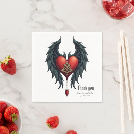 Celtic elegance with a heart and wings. スタンダードカクテルナプキン (インサイチュ)