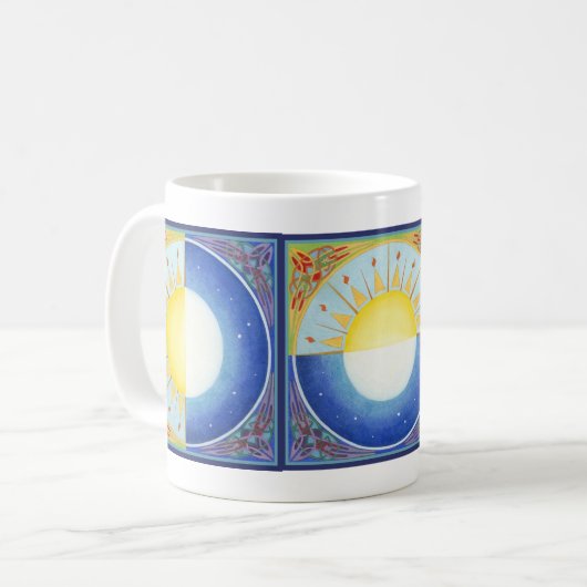Celtic Equinox Sun and Moon コーヒーマグカップ (正面左)
