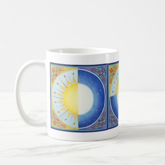 Celtic Equinox Sun and Moon コーヒーマグカップ (左)