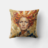 Celtic Fire Goddess Brigid Gold Leaf Fantasy Art クッション (裏面)