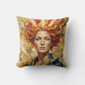Celtic Fire Goddess Brigid Gold Leaf Fantasy Art クッション (正面)